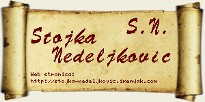 Stojka Nedeljković vizit kartica